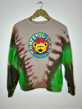 Grateful Dead Tie-Dye Bertha Bear Graphic Pullover Sweatshirt M